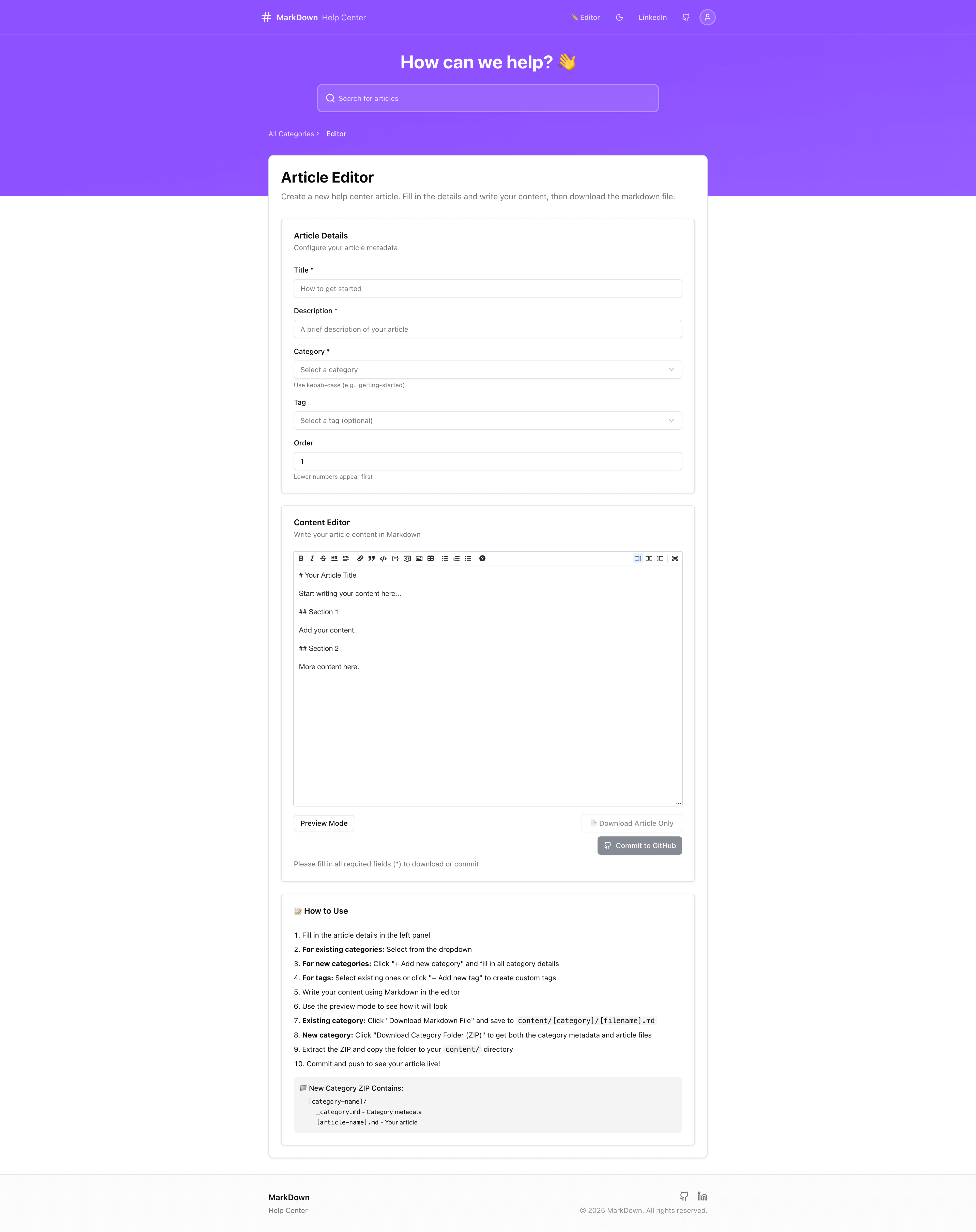 Content Editor Interface